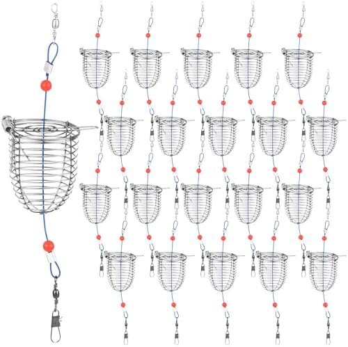 20 Pcs Carp Fishing Bait Trap Cage Stainless Steel by Hollowfly