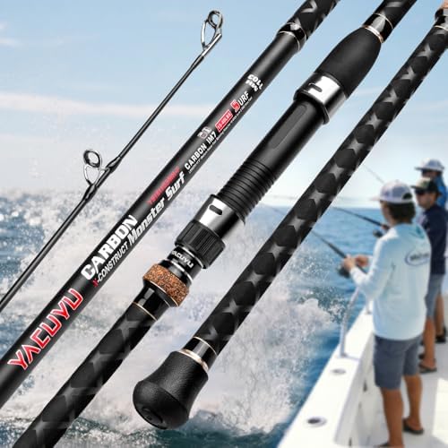 PROBEROS Surf Fishing Rod - Casting Spinning Fishing Rods with Tube(Case) 3 Piece 9'/10'/11'/12' Carbon Saltwater Travel Surf Spinning Rods - Image 2