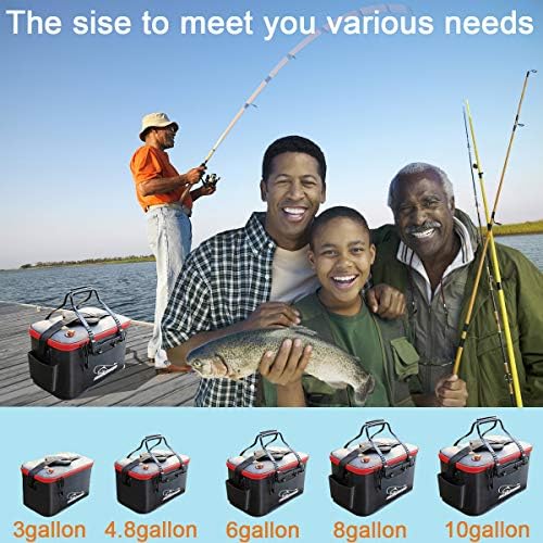 Multi-Functional EVA Foldable Fish Bag for Outdoor - Live Fish Lures and Protection Containers - 8GAL, 6GAL, 4.8GAL, 3GAL - Image 3
