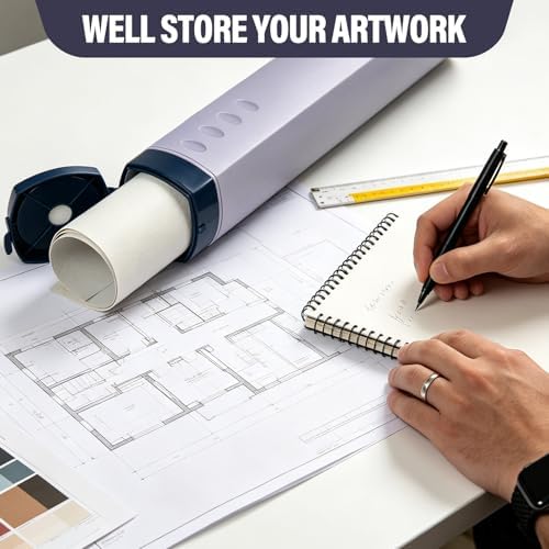 DEWEL Adjustable Poster Tube 24.5"-42", Expandable Drawing Tube with Strap - Image 5