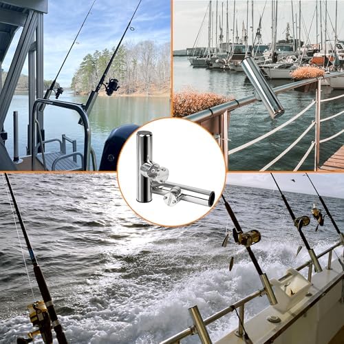 2 Pack Fishing Rod Holders for Boat Rail Mount, Stainless Steel Clamp on Rod Holder for Marine Boat, Fishing Boat, Pontoon, Jon Boat - Image 6