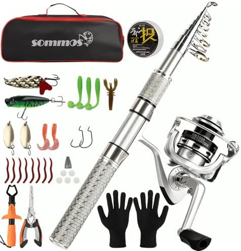 Fishing Rod and Reel Combo with 6.9ft Rod Reel Pliers Gripper Carrier Bag by Unknown