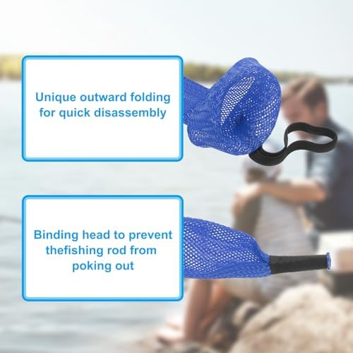 PATIKIL Rod Sock, Fishing Rod Sleeve Cover Braided Mesh Pole Protector Gloves Fishing Tools Pointed End for Spinning Fishing Rod Fly Rod Ice Rod Casting Rod - Image 6