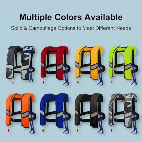 Automatic Inflatable Life Jacket Vest for Adults, Supports up to 330 lbs, with Reflective Strips and Manual Inflation Tube - Image 5
