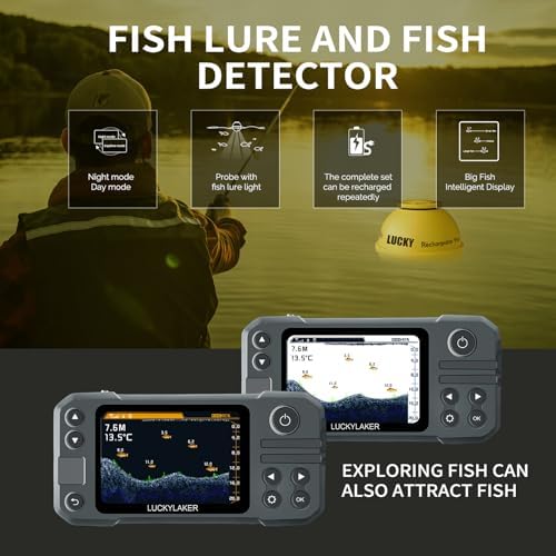 LUCKY Kayak Portable Fish Finder Transducer Wireless Sonar Fish Finders Boat Rechargeable Handheld Fish Depth Finder Fishing MT-202 - Image 4