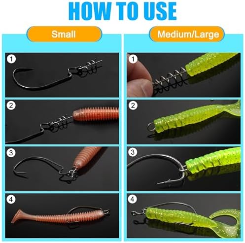 Soft Lure Bait Spring Twist Lock,100pcs Fishing Crank Hook Centering Pin Soft Lure Bait Worm Crank Swimbait Keeper Needle Springs Screw Lock Fixed Latch - Image 4
