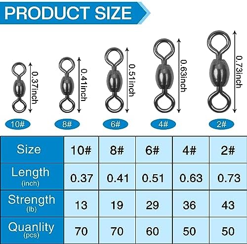 Shaddock Fishing 300pcs Barrel Swivels Fishing Tackles Saltwater Freshwater - Image 4