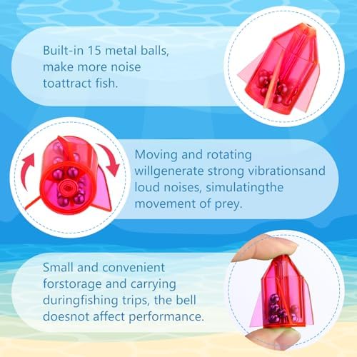Gemscream 30 Pcs Catfish Rattles for Catfishing, Fishing Rattles with 15 Stainless Steel Beads, Rocket Shaped Inline Fish Attractor Fishing Tackle for Catfish Bass Pompano - Image 3