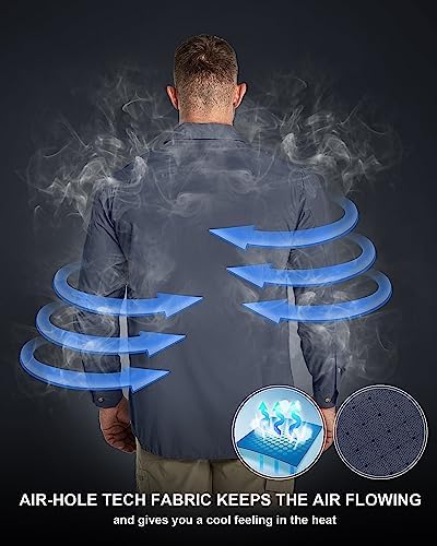 33,000ft Men's Long Sleeve Sun Protection Shirt UPF 50+ UV Quick Dry Cooling Fishing Shirts for Travel Safari Camping Hiking - Image 2