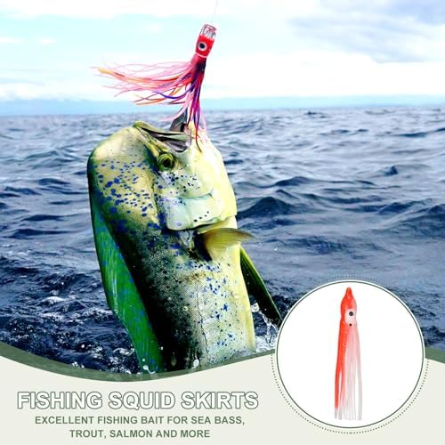 Fishing Squid Skirts, Glow Soft Plastic Trolling Lures Luminous -Fitting for (Bass/Trout/Salmon/Saltwater/Fishing Bait) - Image 5