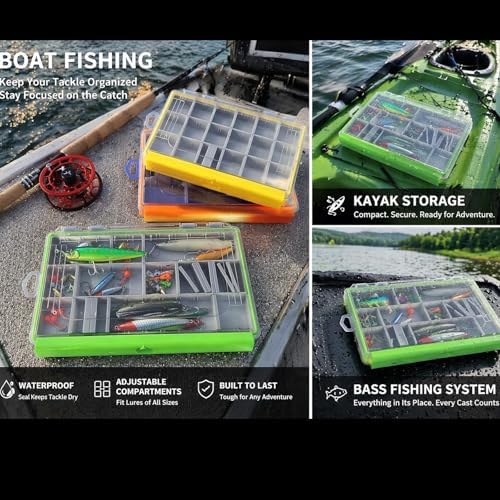 Aventik Waterproof Fishing Tackle Box Organizer with Removable Dividers Sturdy Lure Storage Box and Terminal Tackle Storage 3600 Tackle Trays - Image 2