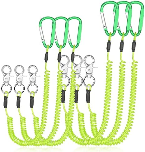 Woanger Coiled Lanyard for Tools Steel Wire Retractable,Green by Woanger