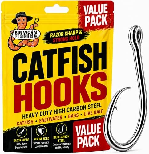 Circle Hooks Saltwater, Fishing Hooks Freshwater, Catfish Rig, Catfish Hooks, Drop Shot Hooks, Catfishing Equipment by BigWormFishing