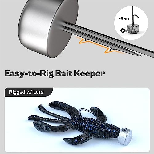 Ned Rig Jig Heads, 20/40 Pack Finesse Mushroom Jig Hooks for Bass Fishing - Image 3