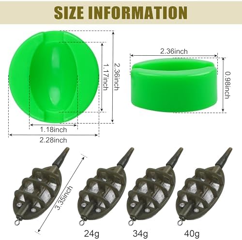 Carp Fishing Method Feeders Set 4 Inline Method Feeders with 1 Quick Release - Image 4