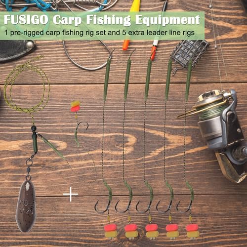 Carp Fishing Rigs Kit, Hair Rigs Fishing Accessories Set Carp Sinker Weights Bait Rig Set Up Carp Boilie Bait Rigs Carp Fishing Equipment - Image 6