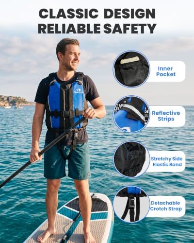 Owntop Swim Jacket Adult | Adjustable Crotch Strap | Large Armhole | Sturdy Zipper & Buckle | Kayak, Boating, Fishing, Paddle Sports - Image 3
