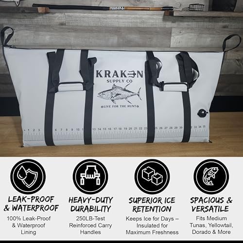 48'' Fish Kill Bag Game Bag Leak Proof Insulated for Offshore Inshore Fishing Designed in USA (48X24) - Image 2