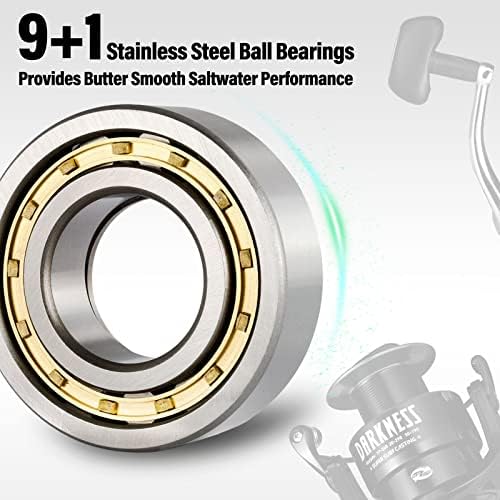 Dr.Fish Darkness Spinning Reel 8000/9000 Saltwater Surf Fishing Graphite Body, 9+1 Stainless Steel BBS, 35lb Carbon Fiber Drag, Spare Spool, Heavy Duty Big Game Fishing Surf Casting - Image 4