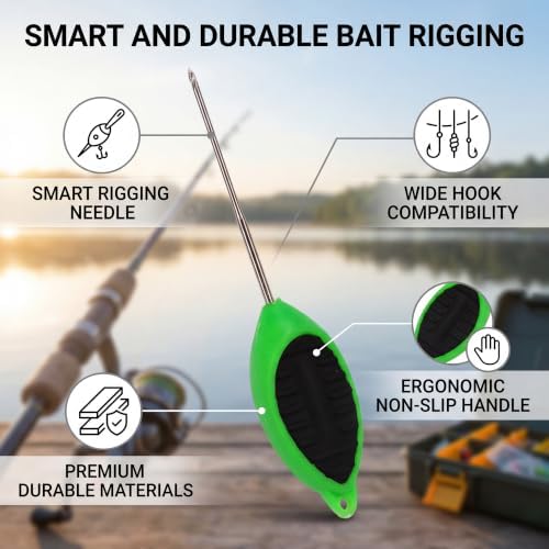 POCREATION Fishing Bait Rig Tool, Baiting Drill Lure Rigging Needle Hook Portable for 3 in 1 Combo Carp Fish Tackle Kit for Making Rigs Driller Needle, Splicing Tools - Image 3