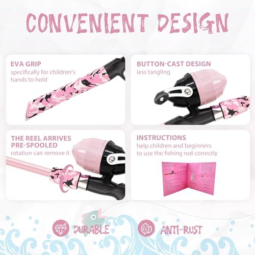 WIDDEN Kids Fishing Pole with Reel Beginner Kit for Boys Girls Ages 3-12 - Image 4