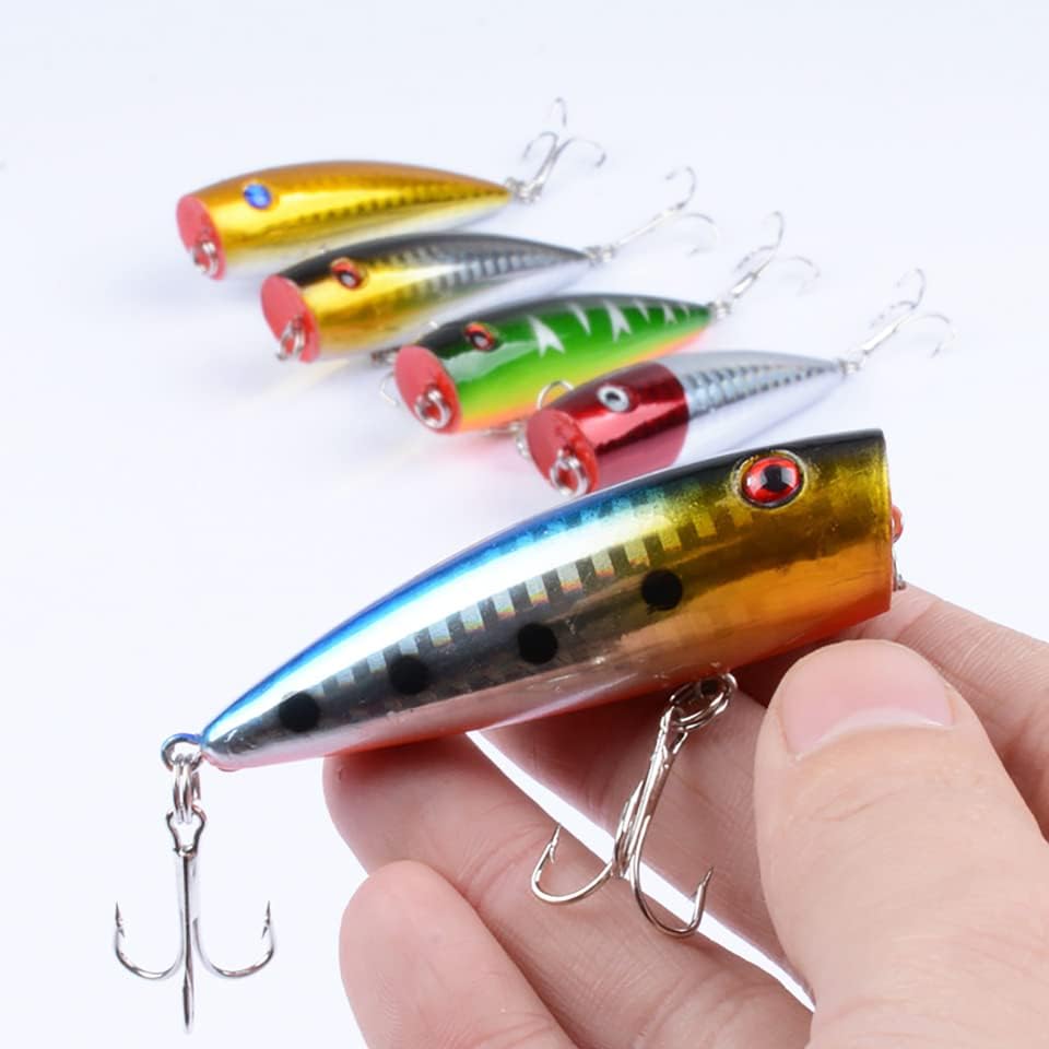 Popper Fishing Lures Topwater Hard Baits Swimbait with Treble Hook - Image 5