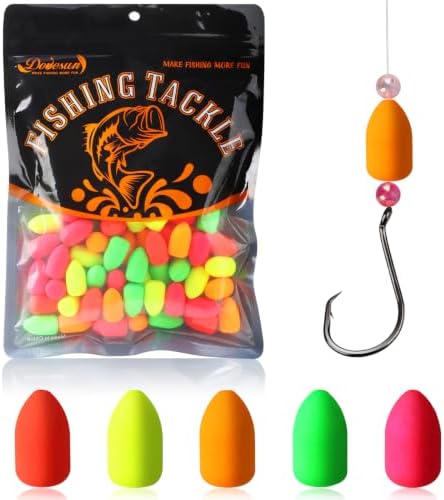 Dovesun 220/104/80/60/54/52/42pcs Pompano Rig Floats for Surf Fishing Foam Bobbers for Fishing Fly Fishing Bobbers Floats Bright Color Kit/Round/Cylindrical/Heart/Bullet/Pill/Spin Shape by Dovesun