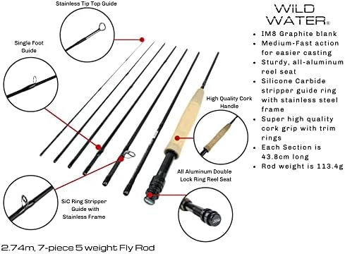 Wild Water Fly Fishing 5wt 9ft 7-piece Standard Fly Fishing Kit - Image 3
