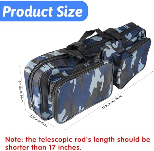 Fishing Tackle Carrier Bag with 2 Front Storage Pockets for Telescopic Rod - Image 2