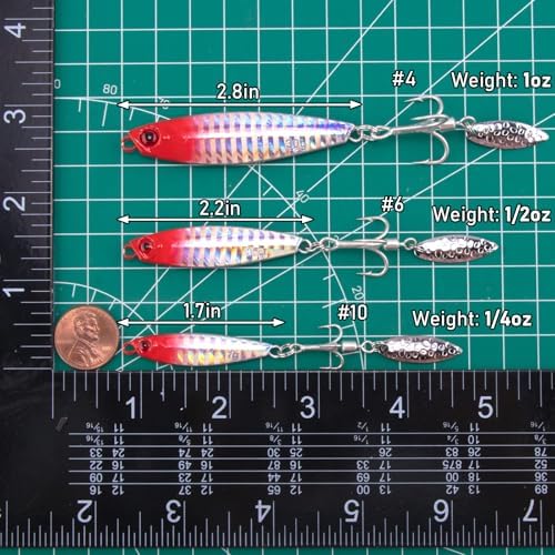 Dr.Fish 5 Pack Metal Jigging Spoon Saltwater Fishing Jigs Spoons Lures Casting Vertical Diamond Jig Lures Freshwater Bass Striper Mackerel Halibut - Image 2