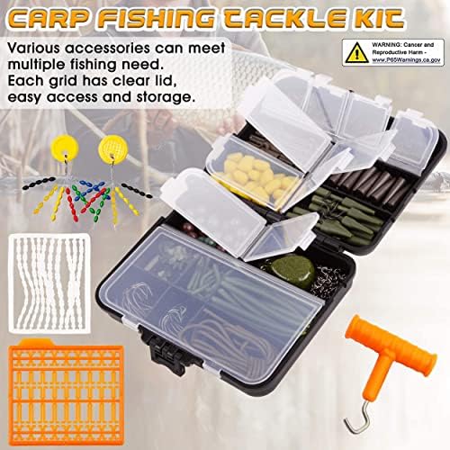 Carp Fishing Equipment Kit, 277pcs Carp Fishing Tackle Box with Carp Hooks Boilies Corn Baits Weights Rigs Swivels Snaps Various Gear Accessories Set for Men Gift - Image 5