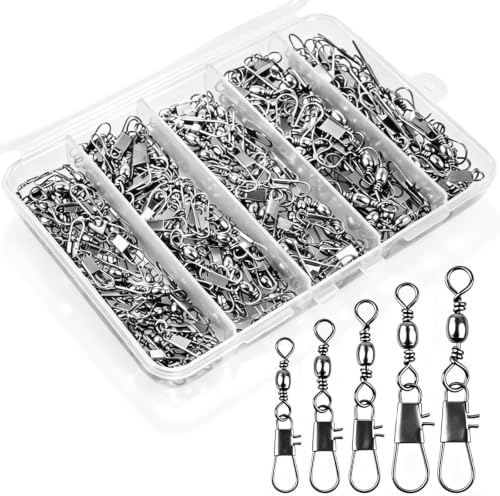 200PCS Fishing Swivels, Ball Bearing Barrel Snap Swivels with Snaps by Unknown