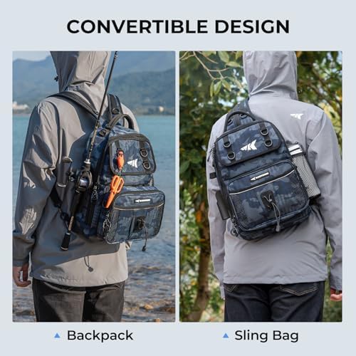 KastKing BaitSpace Fishing Sling Bag, Fishing Backpack with Rod Holder - Image 2