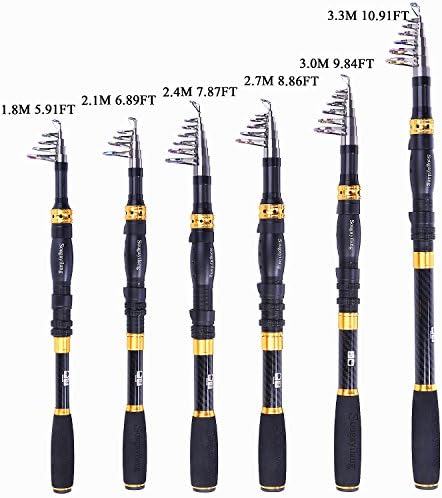 Sougayilang Telescopic Fishing Rod – 24 Ton Carbon Fiber Ultralight, Portable Retractable Handle, CNC Reel Seat, Stainless Steel Guides for Bass, Trout, Salmon, Panfish - Image 4