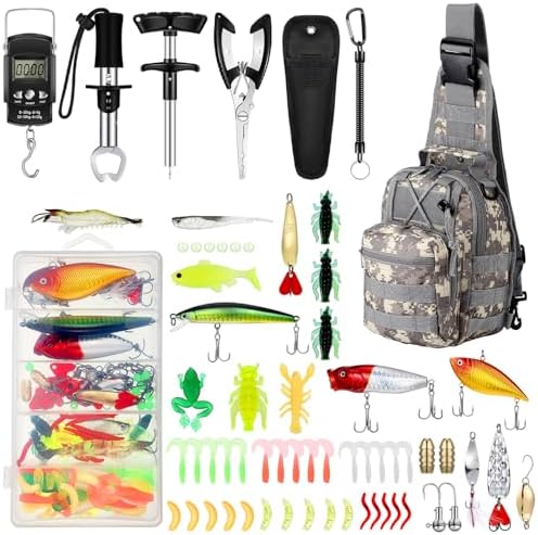 Sosation 134 Pcs Fishing Tool Beginner Starter Kit by Sosation