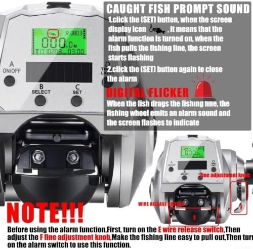 Electric Fishing Reel Digital Display 16kg Drag Solar - Image 4