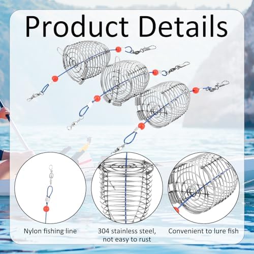 20 Pcs Carp Fishing Bait Trap Cage Stainless Steel - Image 3