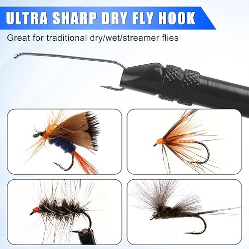 Fly Tying Hooks, 150pcs Streamer Hooks Dry Fly Fishing Hooks 2X Long Eye Down Nymph Fly Hooks Dry Wet Nymph Shrimp & Pupa, Streamer, Caddis, Scud Flies Jig Fishing Hooks - Image 6