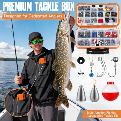 TOPFORT 187/343pcs Fishing Accessories Kit, Organized Fishing Tackle Box with Tackle Included, Fishing Hooks, Fishing Weights Sinkers, Fishing Gear and Equipment, Fishing Gift for Men - Image 2