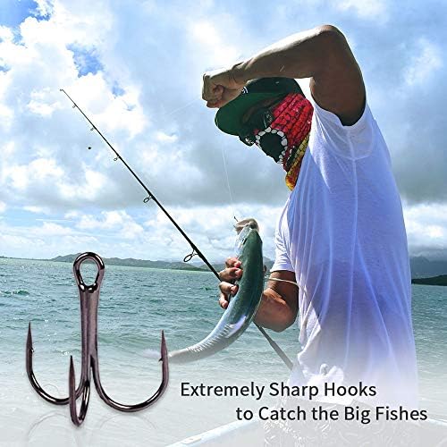 UCEC Fishing Hooks Treble Hooks for Trout Saltwater Freshwater Fish Hook - Image 4