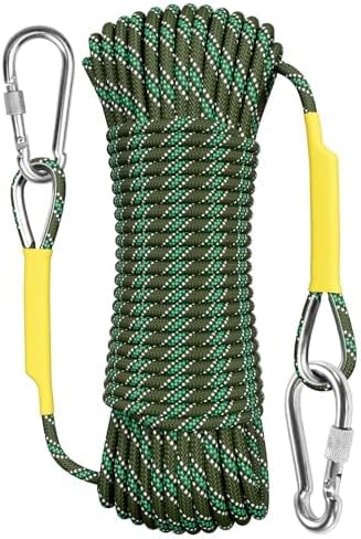 X XBEN Outdoor Climbing Rope 10M(32ft) 20M(64ft) 30M(96ft) 50M(160ft) 70M(230ft) 152M(500FT) 352M(1000FT) Static Rock Climbing Rope for Escape Rope Ice Climbing Equipment Fire Rescue Parachute by XXBEN
