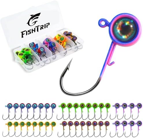 FishTrip Crappie Jig Heads, 25/40Pcs Fishing Jig Hooks for Crappie Bass by FishTrip