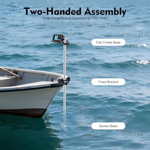 Portable Transducer Bracket Fish Finder Mount,Aluminum Alloy Fishfinder Transducer Bracket,360° Adjustable Rotatable Fish Finder Mount for Boat,Canoe,Kayak - Image 6