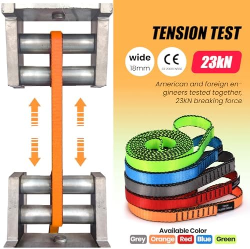 18MM Nylon Climbing Slings Runners 23 kN Strong Webbing Straps for Rock Climbing, Rappelling, Swing, Yoga Hammock etc - Image 4
