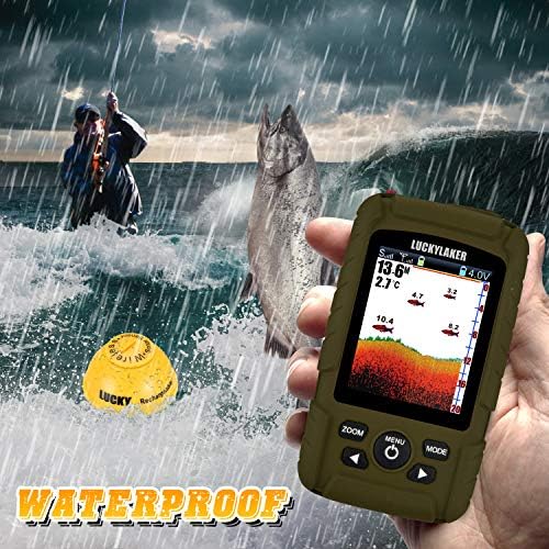 LUCKY Portable Sonar Fish Finder Boat Depth Fishing Fish Finders Waterproof Handheld Wireless Fishing Finder Kayak Transducer Depth Finders for Ice Fishing Sea - Image 2