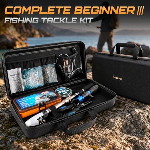PLUSINNO Fishing Rod and Reel Combo with Telescopic Fishing Pole, Portable Travel Fishing Rods Kit with Tackle Box Carrier Bag & Manuals, Fishing Gear Tool Kit for Freshwater, Fishing Gifts for Men - Image 2
