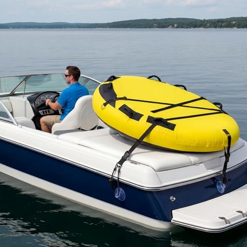 Suncalla Boat Tube Keeper Boat Tow Harness Tubing 1-4 Riders Adjustable Strap with Suction Cup for Floating Tube Rope Boats, Towable Tubes - Image 7