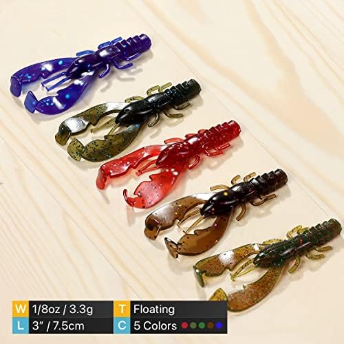 Ned Rig Baits Kit,TRD Soft Plastic Worms or Crawfish for Bass Fishing - Image 2