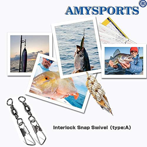 AMYSPORTS Stainless Steel Snap Swivel Saltwater High Strength Snaps Fishing Barrel Line Connector Fishing Swivels Barrel Safety Snap Fishing Tackle Stainless Steel Accessories - Image 7
