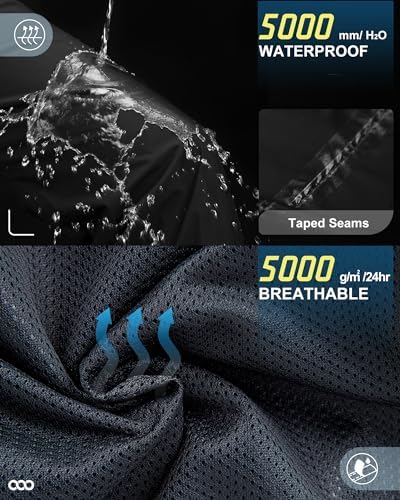 33,000ft Men's Rain Pants, Waterproof Rain Over Pants, Windproof Pants - Image 3